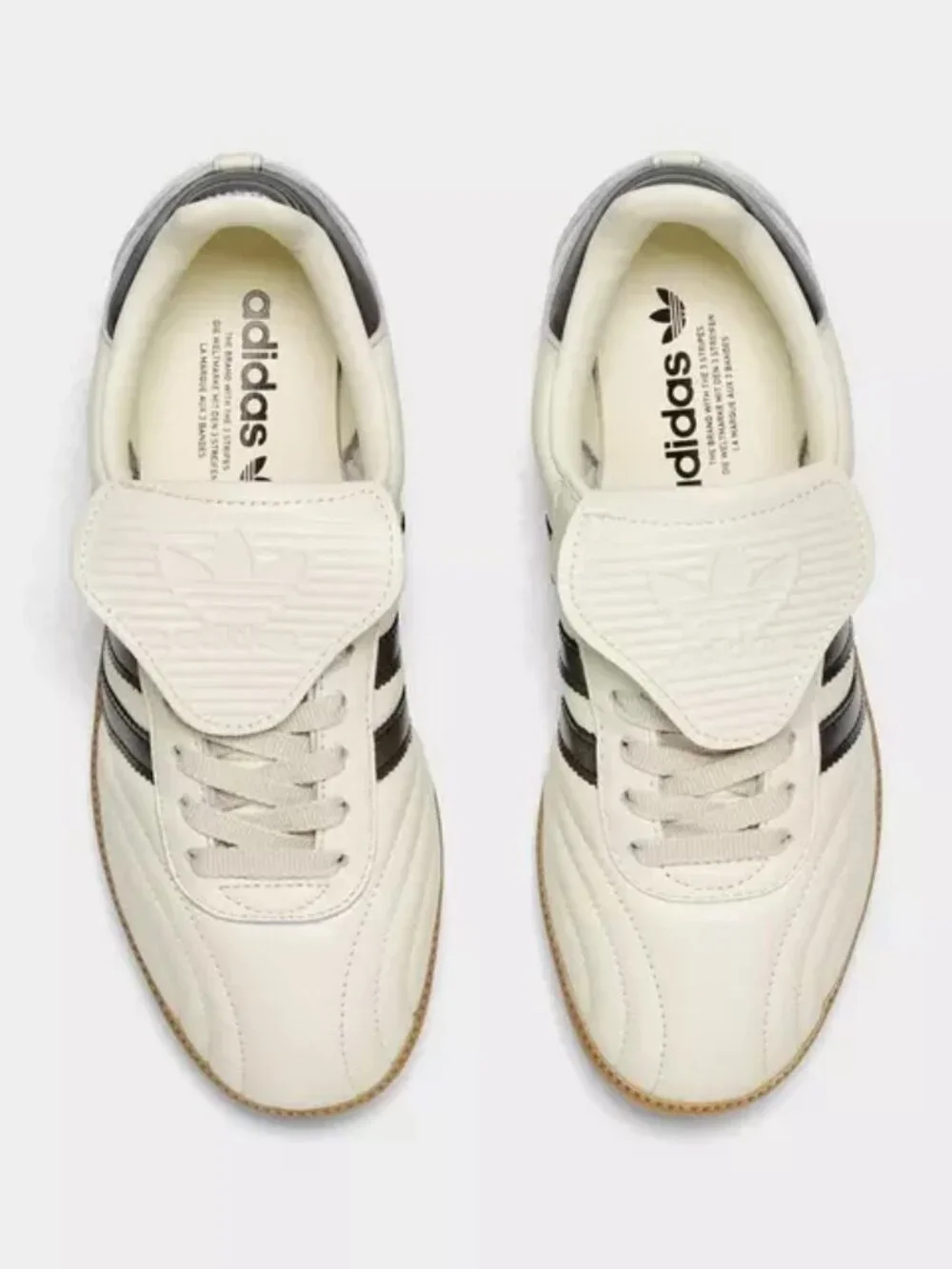 Women's Adidas Originals Samba Long Tongue Shoes - Cream White Black Gum JP6143 - Picture 13 of 14